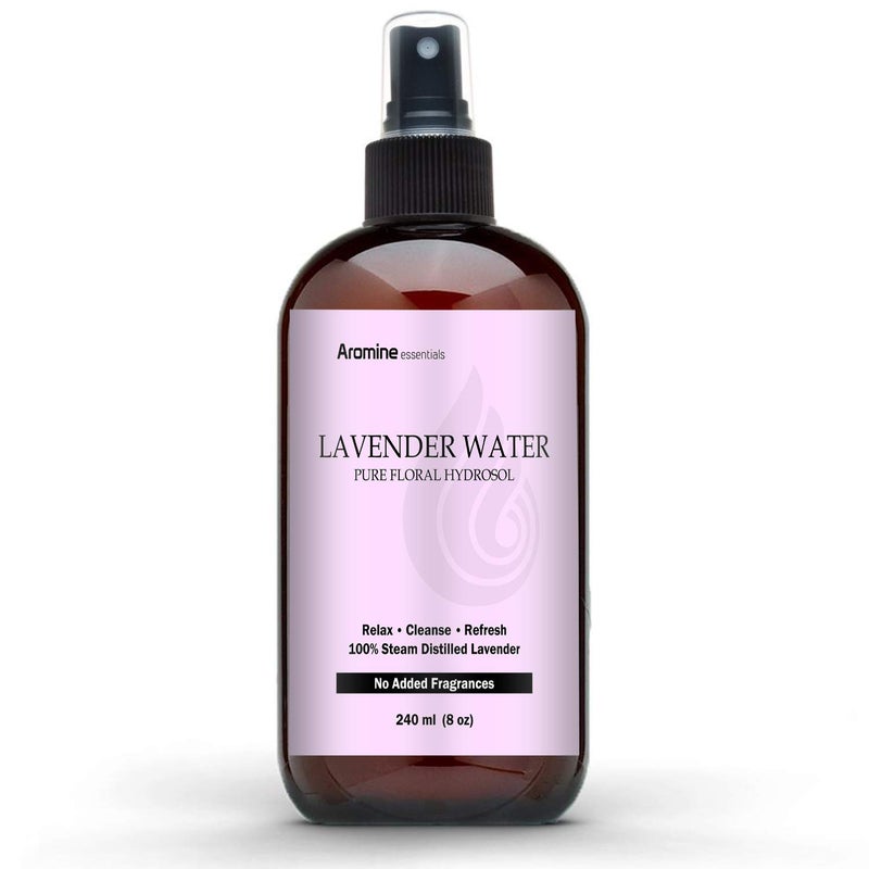Aromine Lavender Floral Water Hydrosol, 8oz (240ml) - Image 1